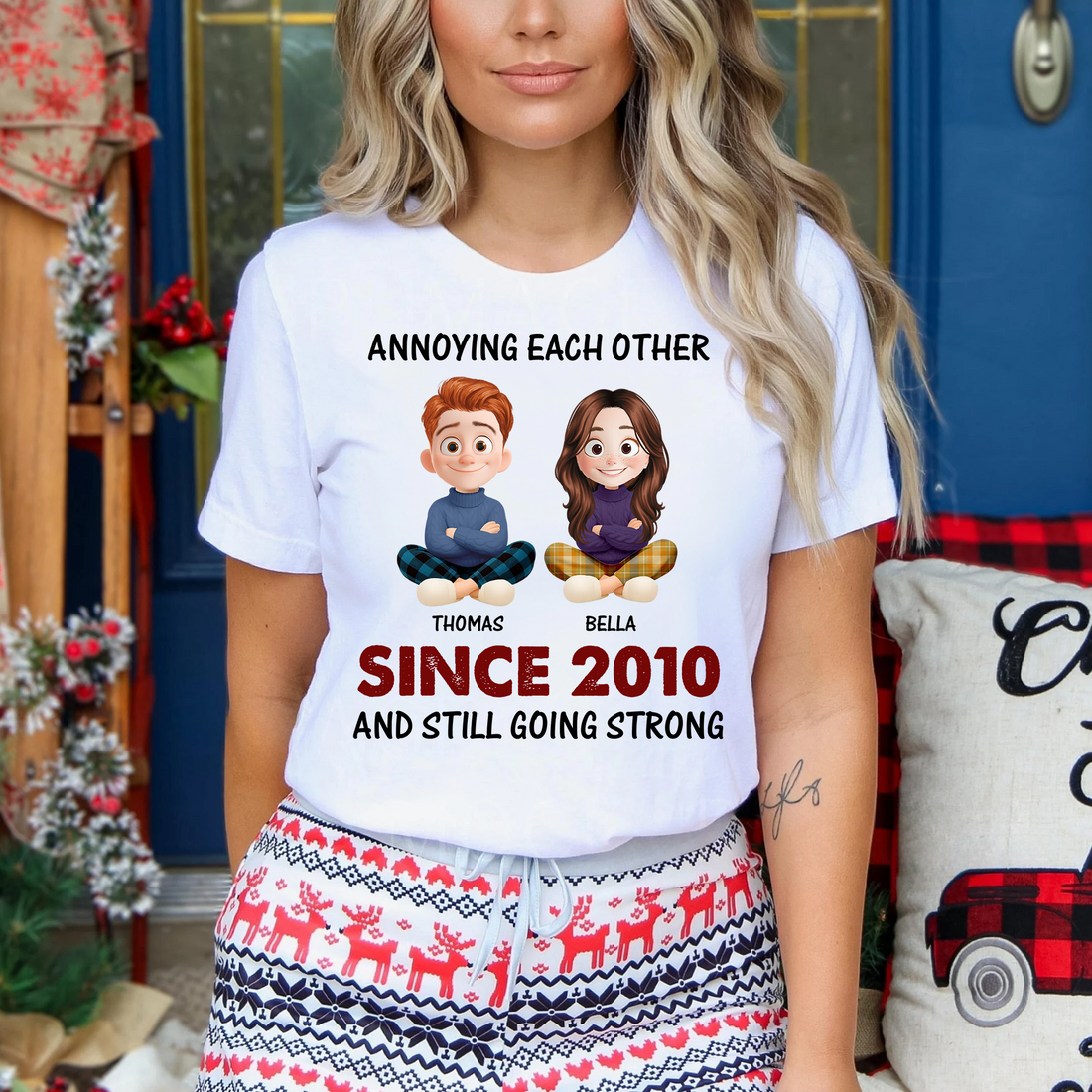 Couple T-Shirt - Custom Name and Appearance Shirt - Personalized Couple Custom T-shirt