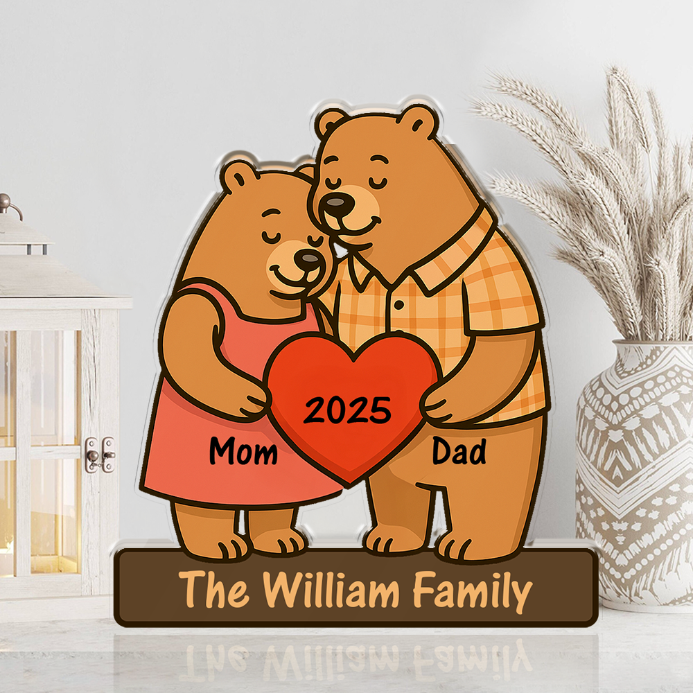Love Bear Family - Personalized Custom Shaped Acrylic Plaque