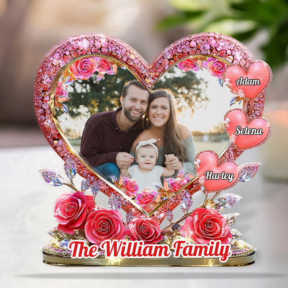Family Tree Sweethearts - Personalized Name Gift - Custom Shape Acrylic Block Plaque