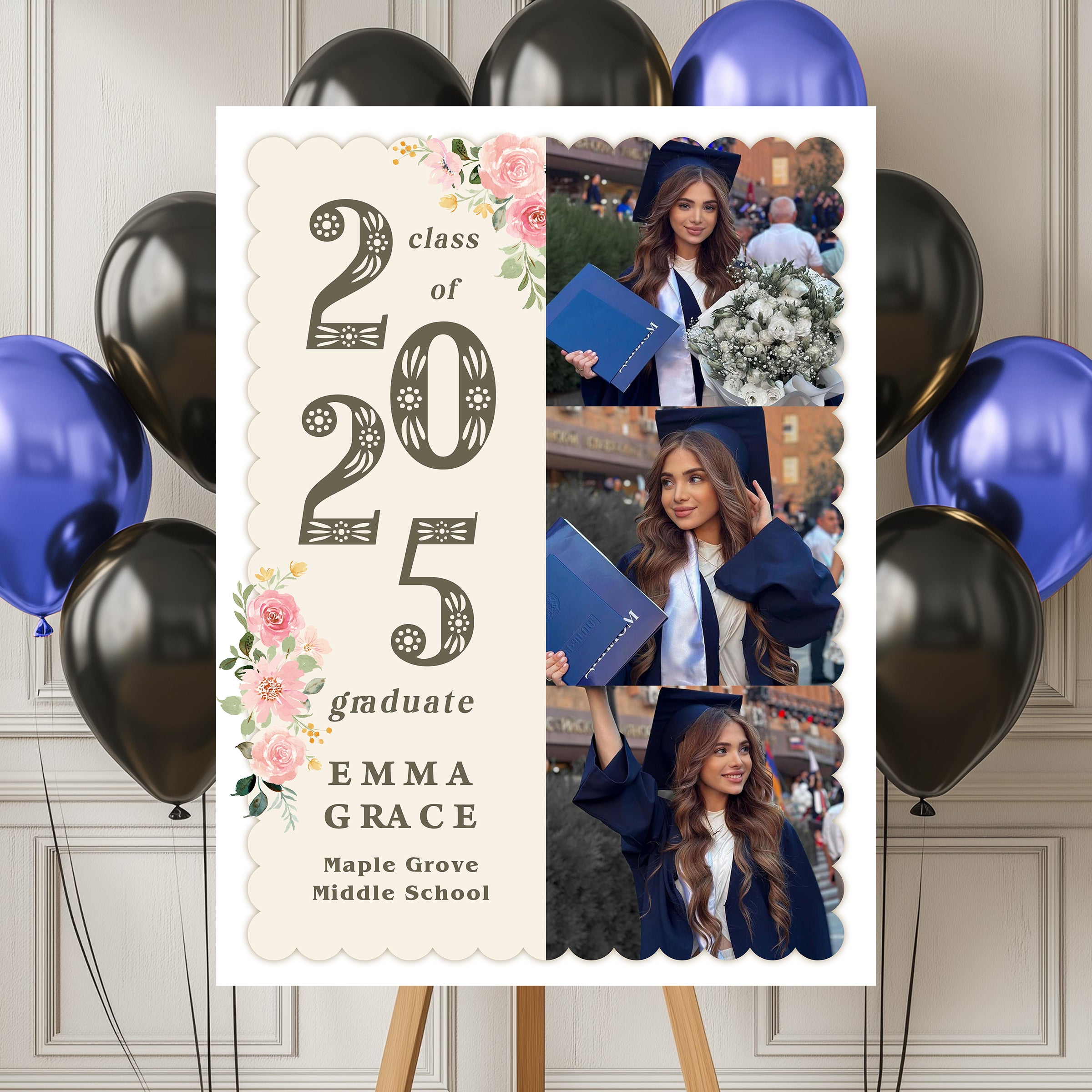 2025 Graduation Party Sign - Custom Name & Photo Law Sign - Class of 2025