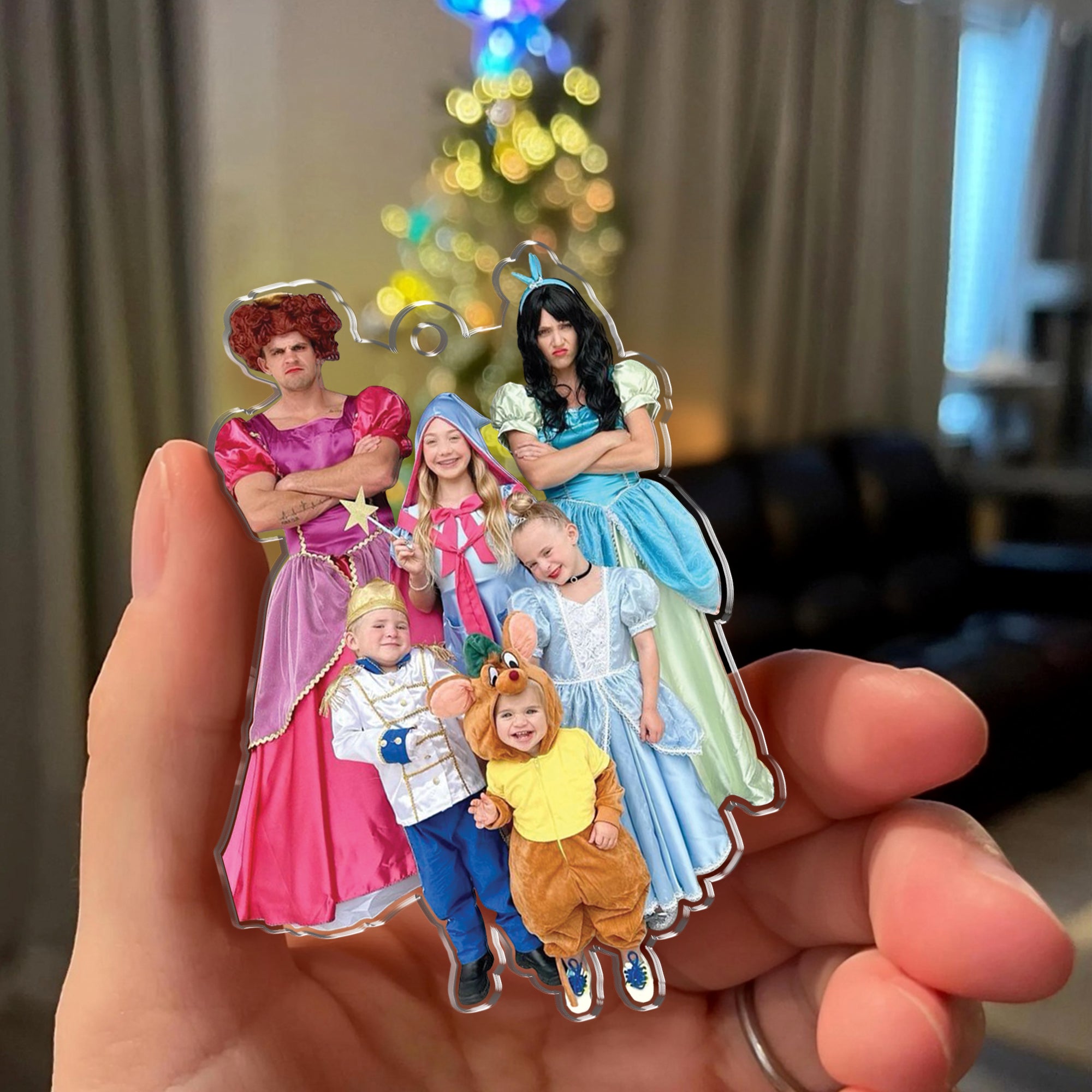 Custom Family Photo - Personalized Ornament Custom Shape Hologram Ornament