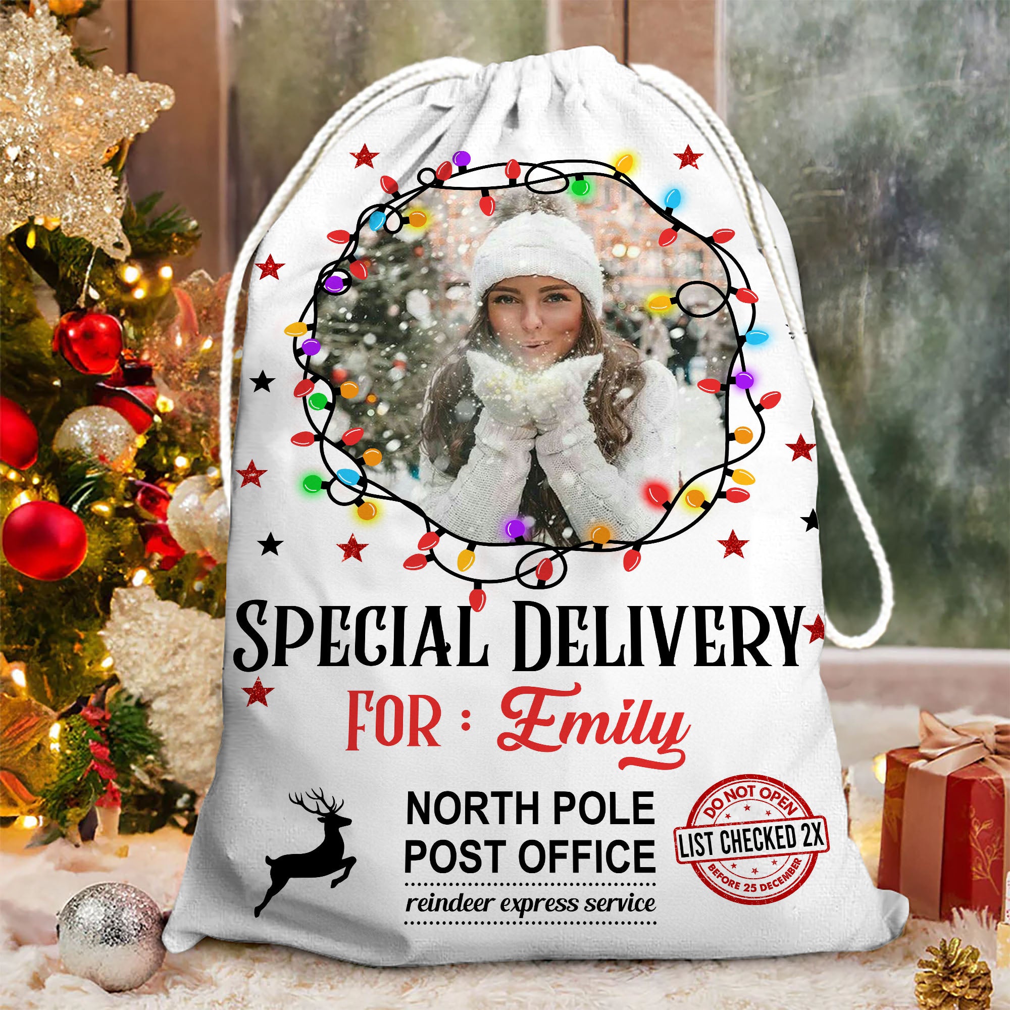 Christmas Bag Custom Photo - Special Delivery - Christmas Sack Gift