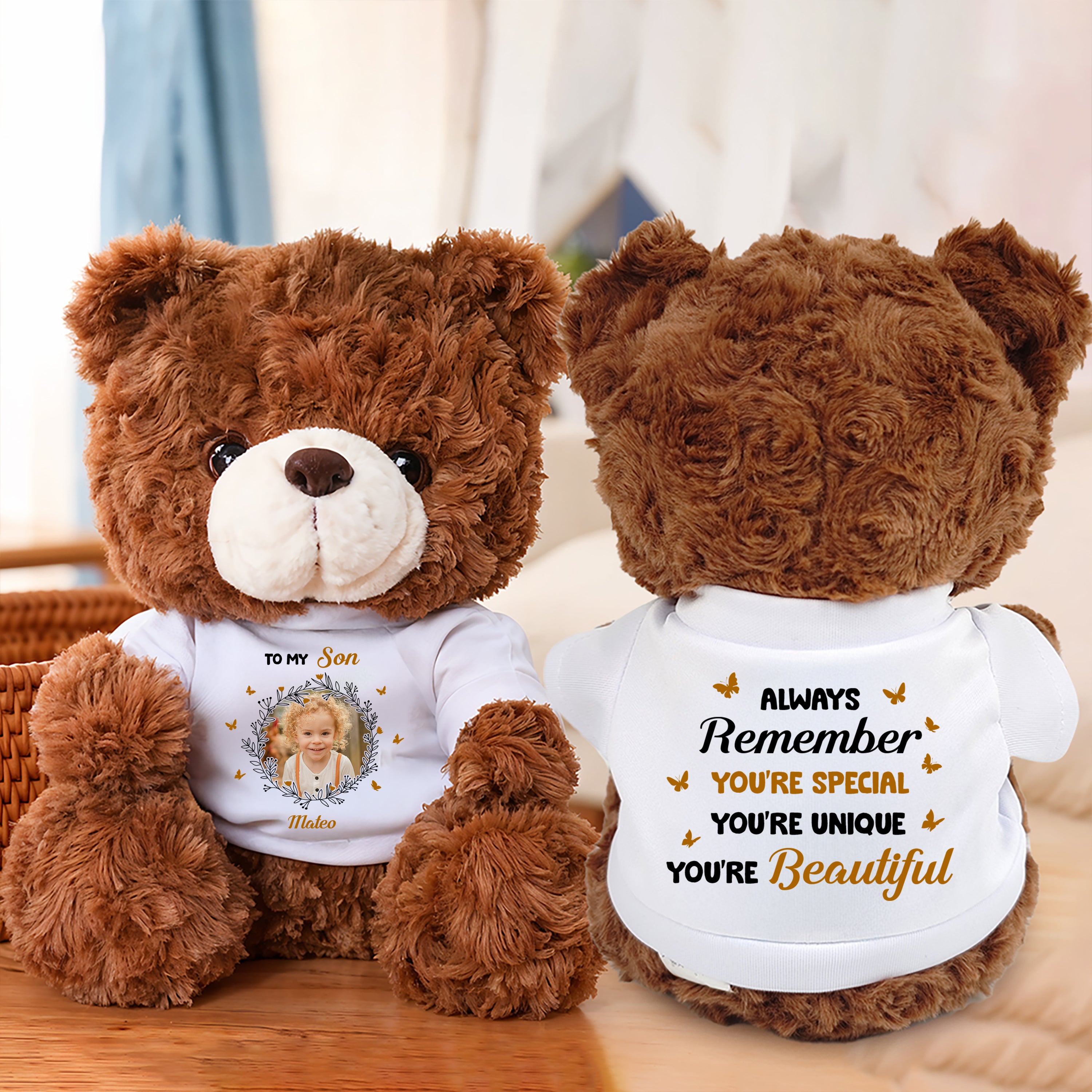 You Are Special - Personalized Bear Plush - Custom Name and Photo Teddy Bear