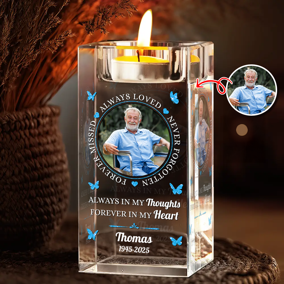 Your Light Will Always Shine - Personalized Crystal Candle Holder
