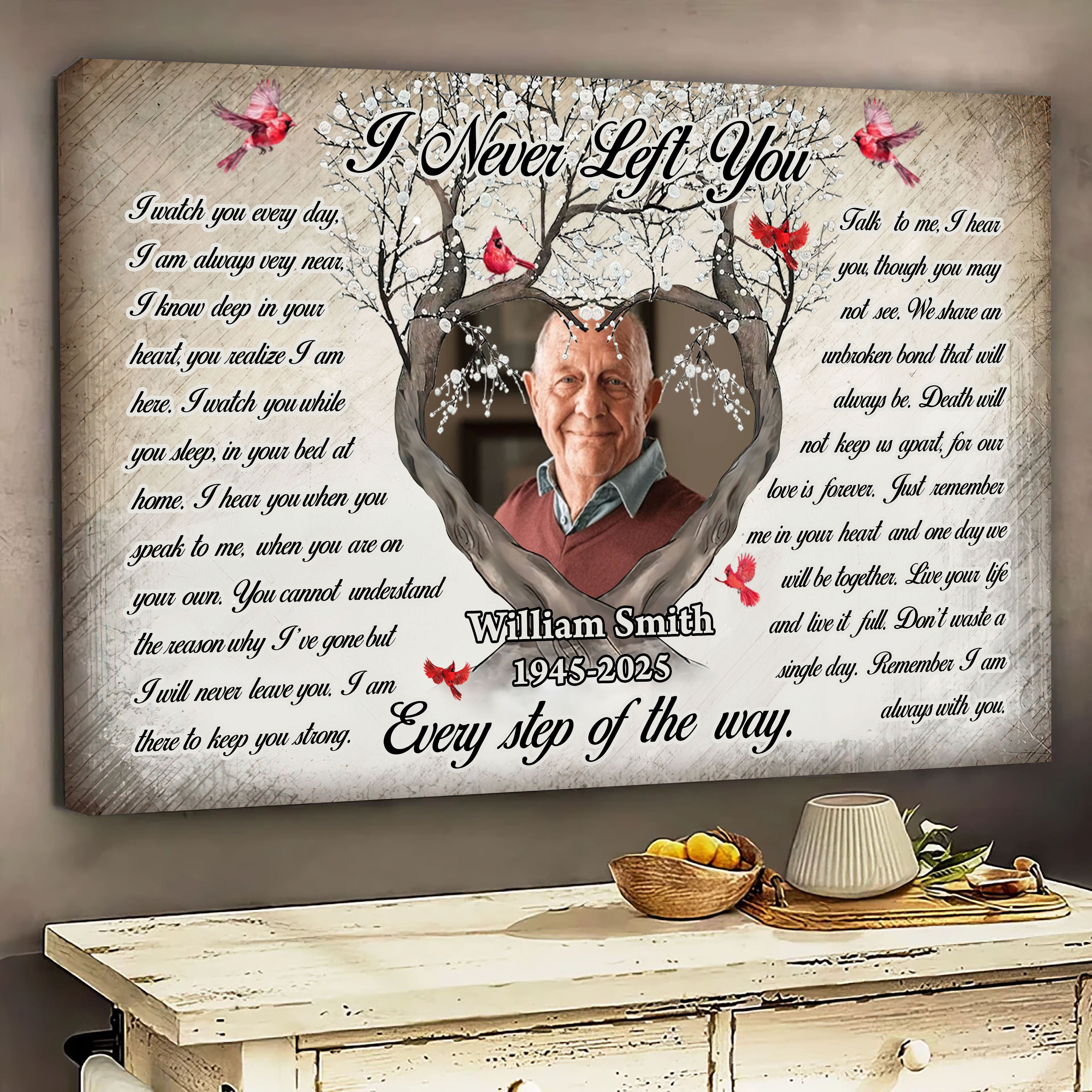 I Never Left You - Custom Photo - Canvas Sign - Memorial Gift