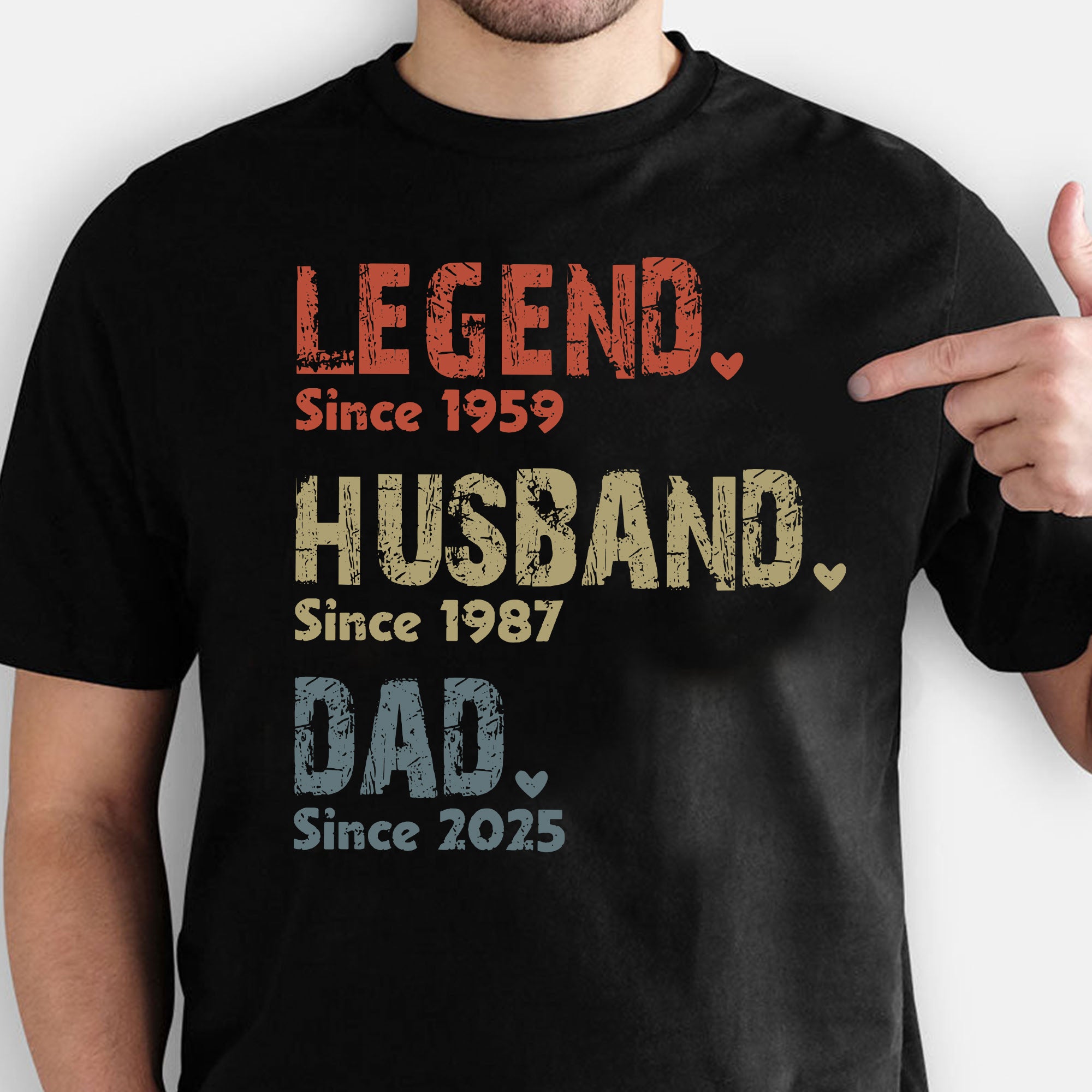 Legend, Husband, Dad And Papa Since - Personalized Shirt Custom T-shirt, Gift for Dad