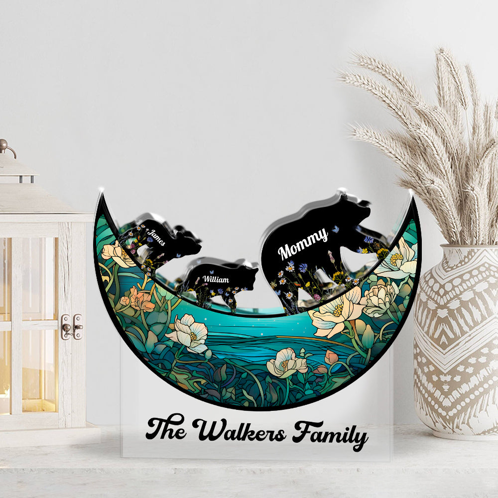 Family Bear - Personalized Custom Shaped Acrylic Plaque - Home Decor