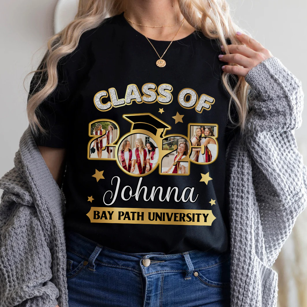 Personalized Class Of 2025 Custom Graduation Shirt Upload Photo T-shirt, Graduation Gift