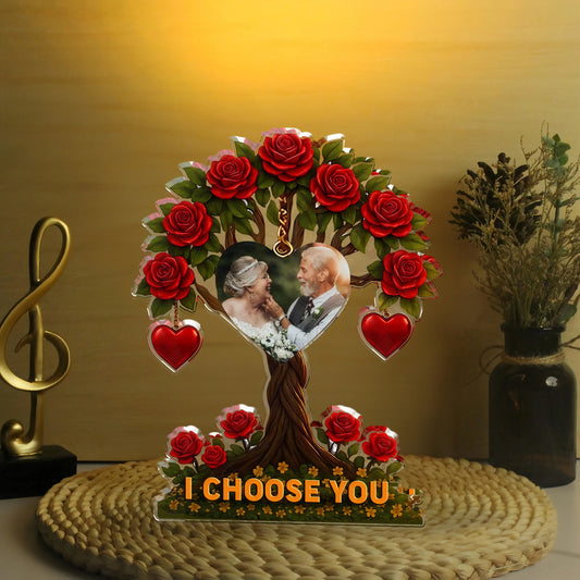 Family Tree Photo - Custom Photo Family Gift  - Custom Shape Acrylic Block Plaque