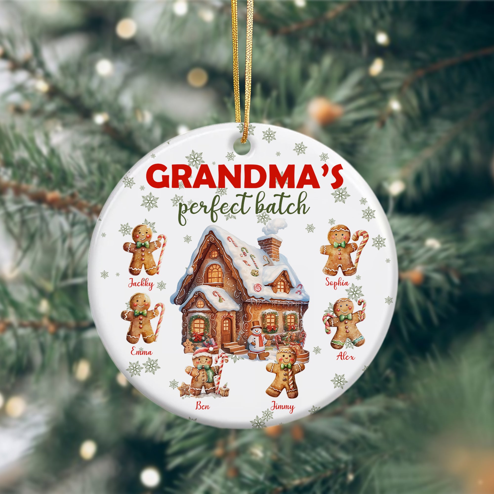 Grandma's Perfect Batch - Custom Name Ceramic Ornament - Home Decor