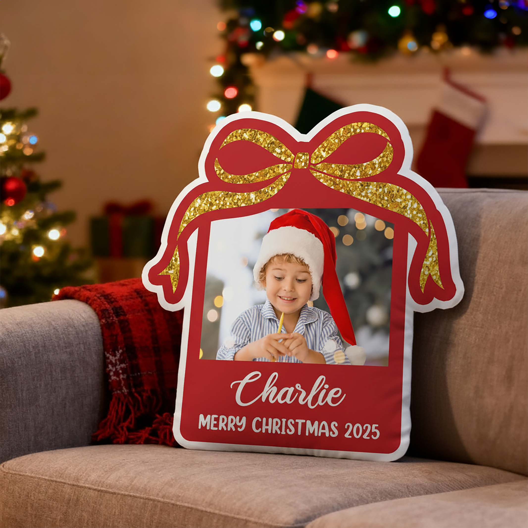 Custom Photo - Personalized Custom Shaped Pillow - Gift For Christmas