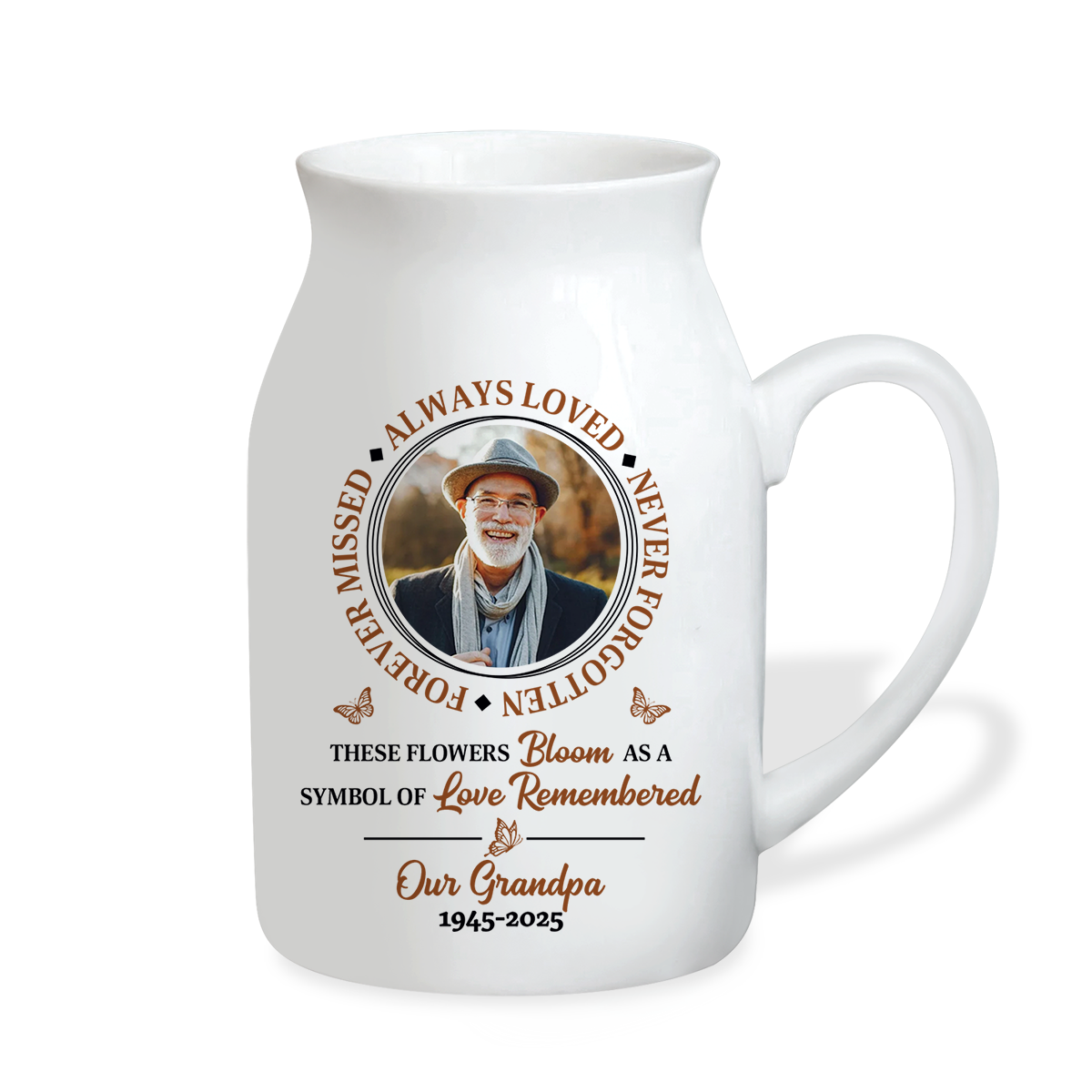 Always Loved - Personalized Ceramic Flower Vase - Memorial Gift