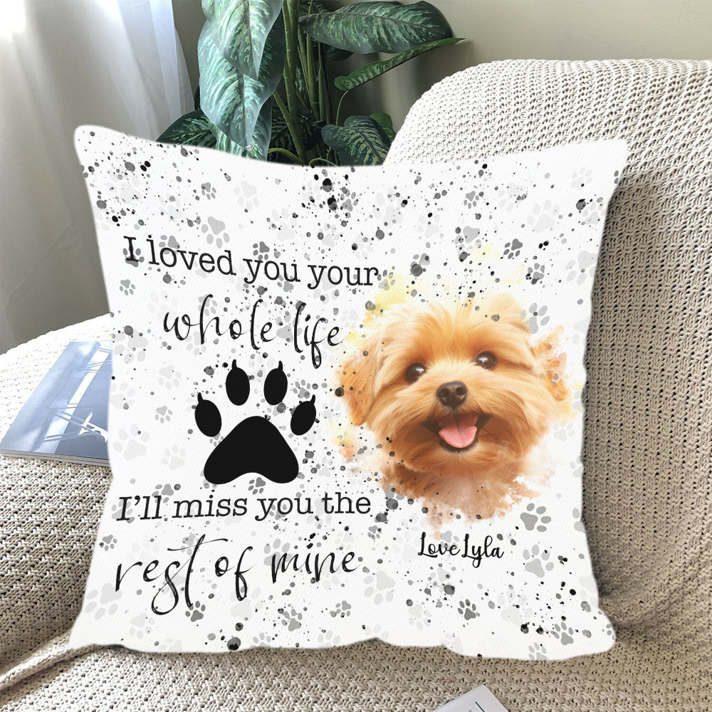 Custom Name and Photo - Personalized Pillow - Pet Memorial - Sympathy Gift