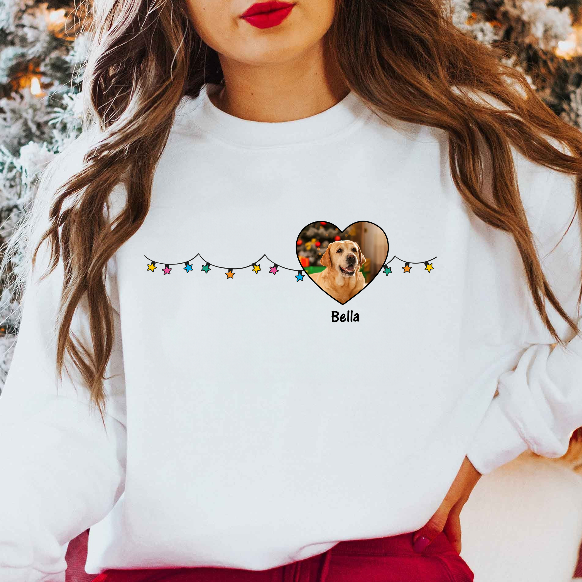 My Heartbeat - Custom Photo - Personalized Christmas Sweatshirt - Christmas Gift