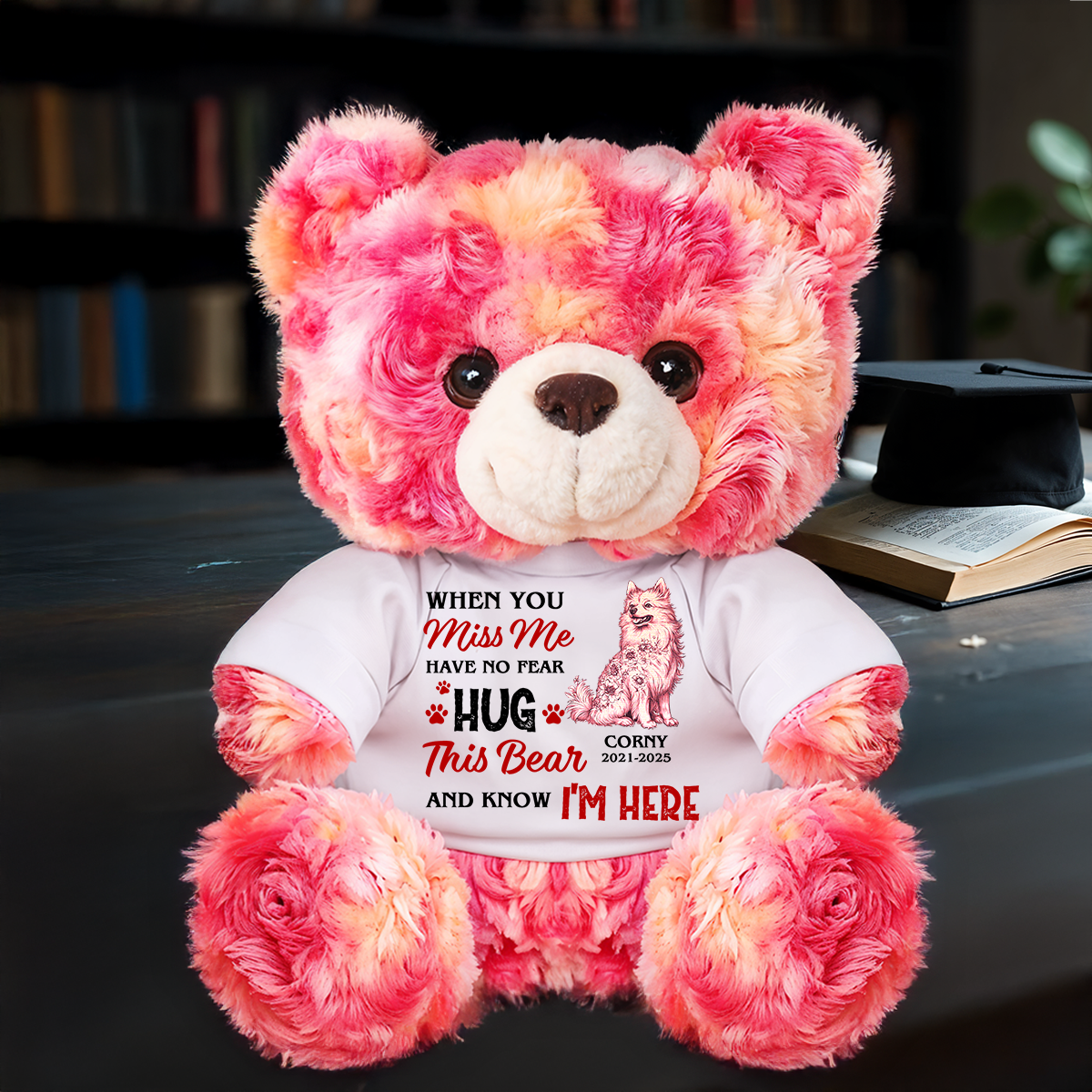 Personalized Pet Memorial Bear Plush - Custom Photo and Name Bear - Personalized Plush Bear