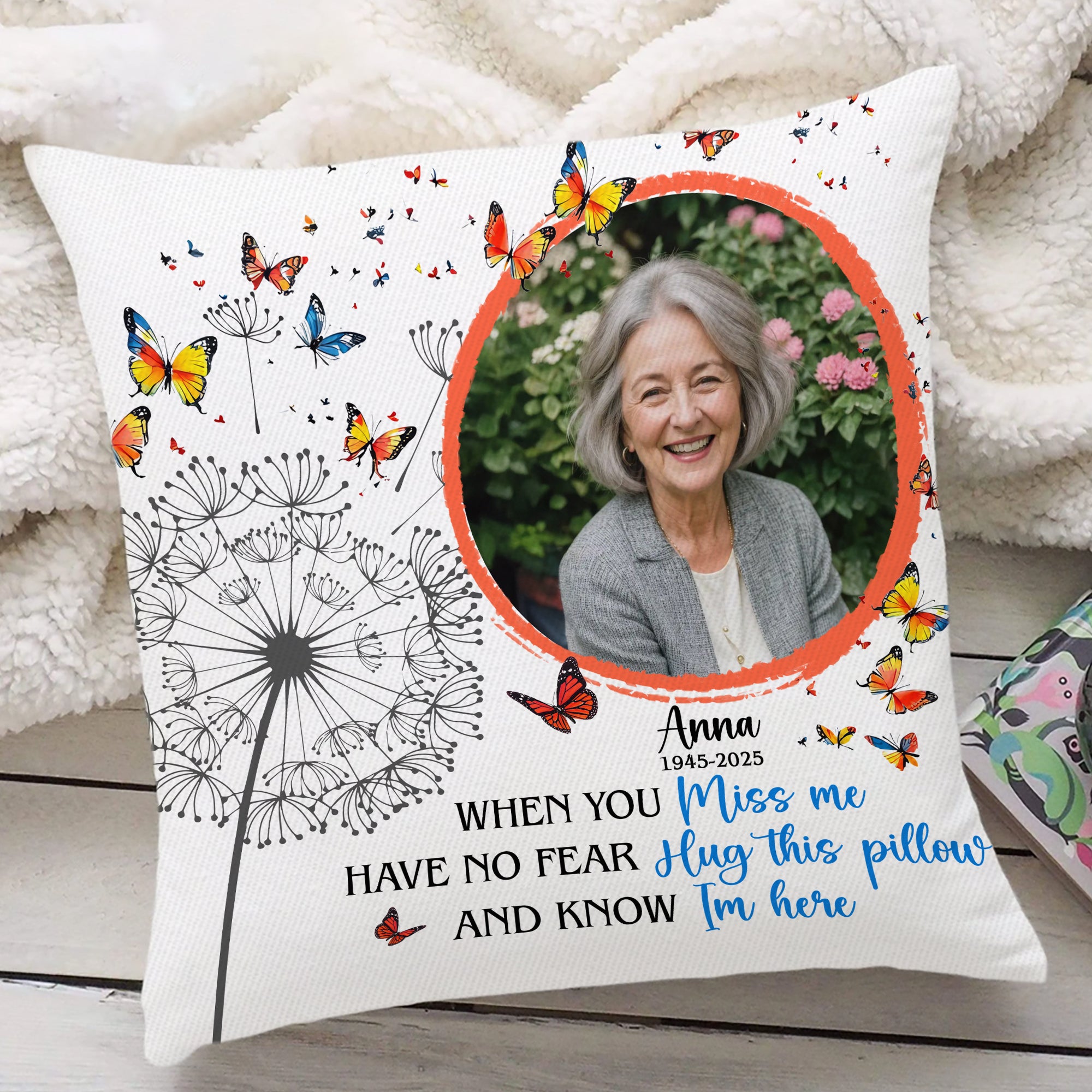 Custom Photo & Name - When You Miss Me - Memorial Personalized Custom Pillow