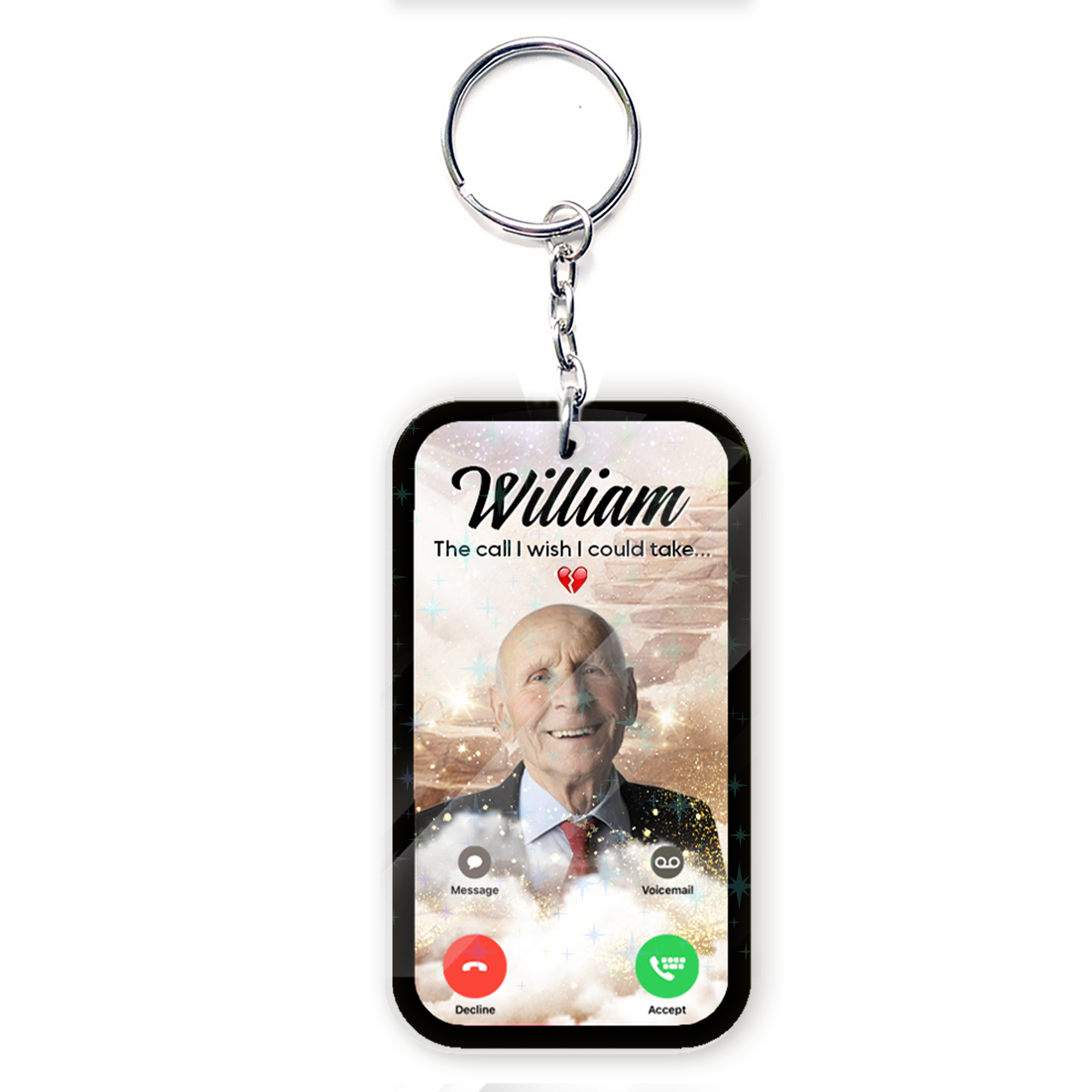 Custom Photo The Phone I Wish Personalized Keychain - Memorial Gift