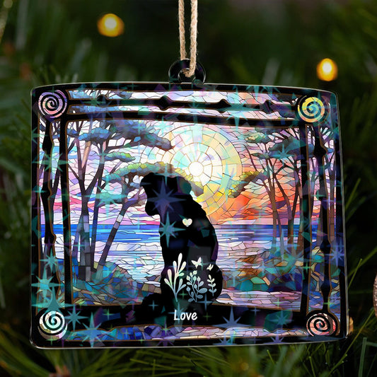 Personalized Floral Dog Ornament - Custom Shape Hologram Ornament