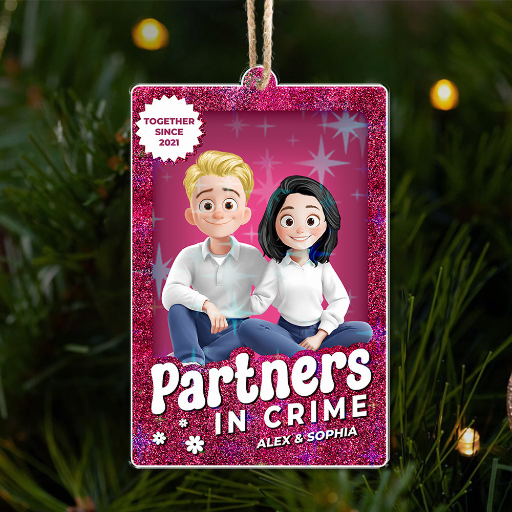 Personalized Couple Name and Appearance Ornament - Custom Shape Hologram Ornament