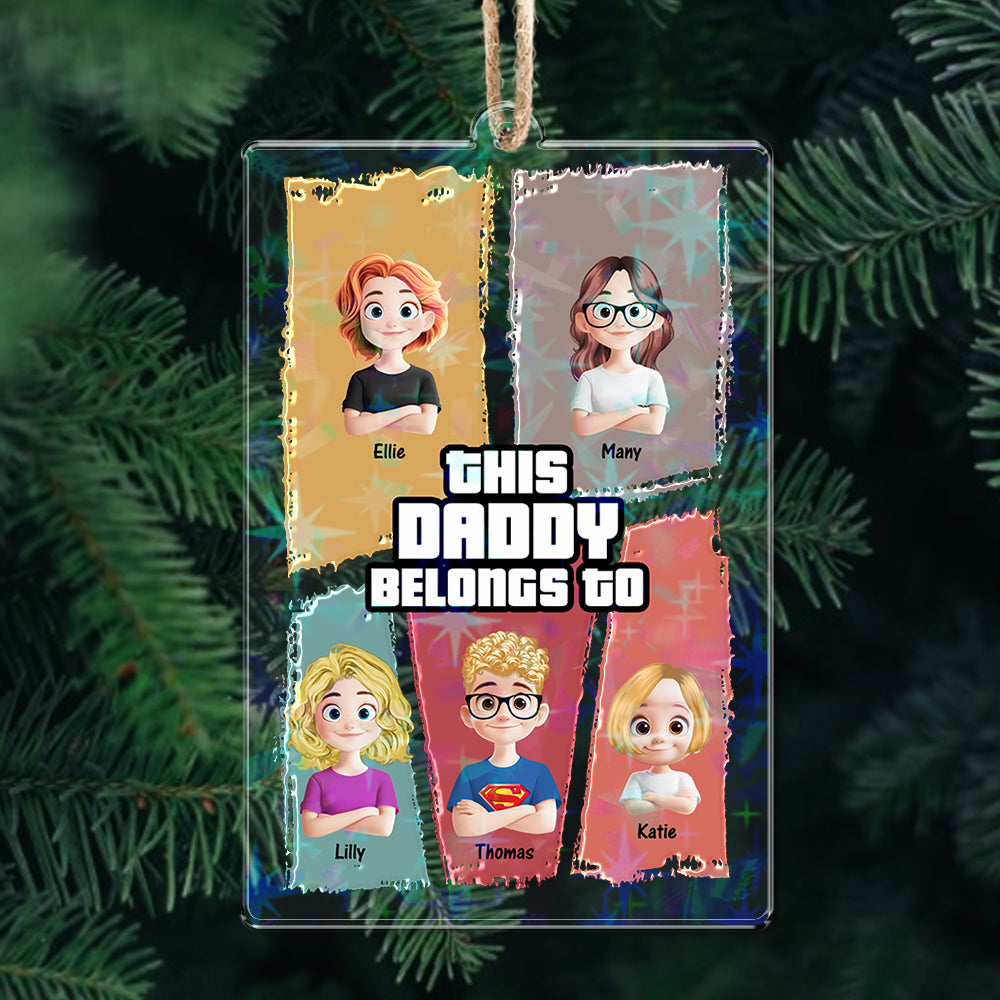 Personalized Kids Name and Appearance Ornament - Custom Shape Hologram Ornament