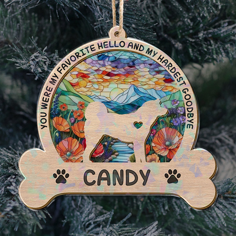 Personalized Dog Memorial Ornament - Custom Shape Hologram Ornament