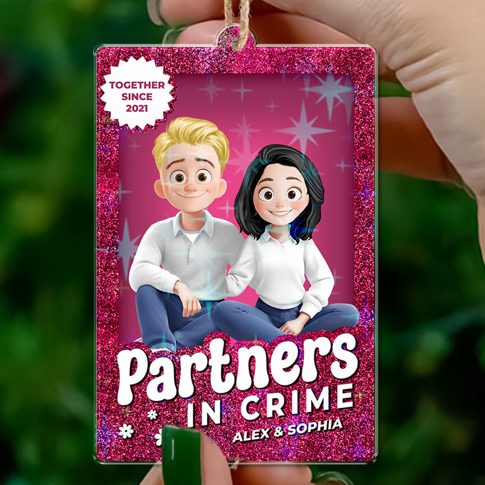 Personalized Couple Name and Appearance Ornament - Custom Shape Hologram Ornament