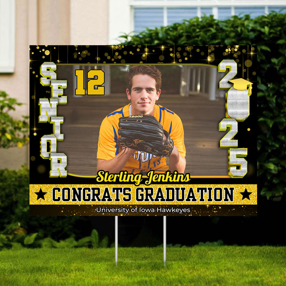 Congrats Class Of 2025 Lawn Sign, Custom Name and School Name Congrats Graduation Lawn Sign