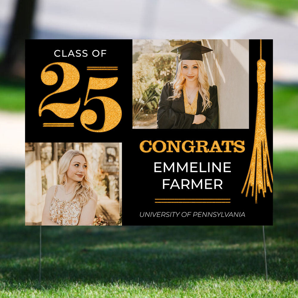 Congrats Class of 2025 Lawn Sign Personalized Lawn Sign Custom Grad Gift