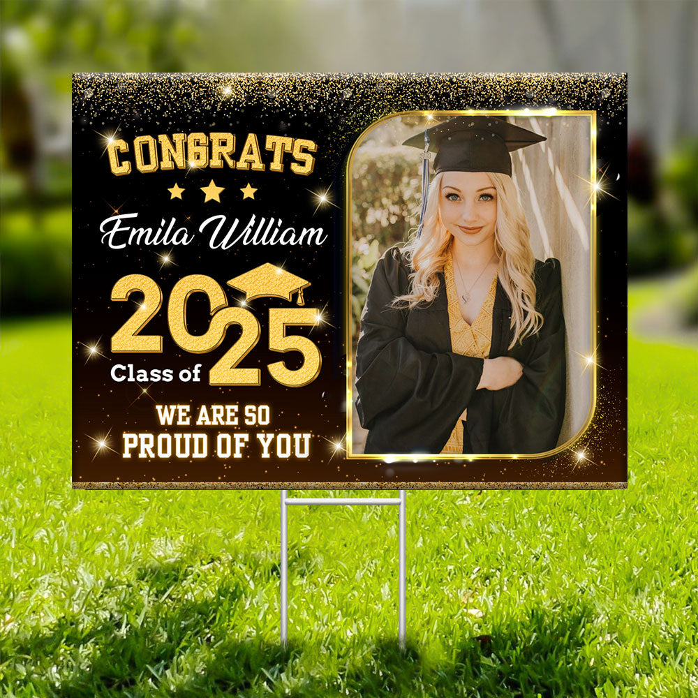 So Proud Of You Lawn Sign, Personalized Graduate 2025 Graduation Lawn Sign, Graduation Gift