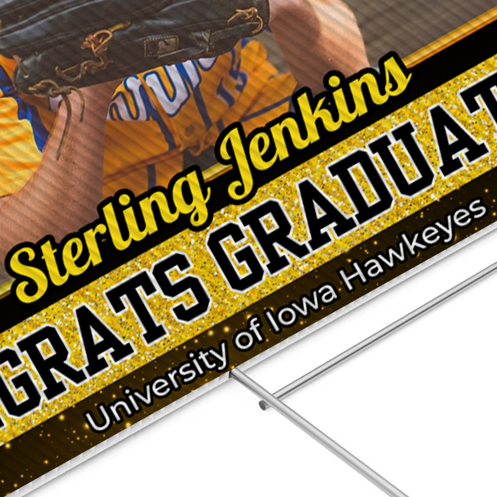 Congrats Class Of 2025 Lawn Sign, Custom Name and School Name Congrats Graduation Lawn Sign