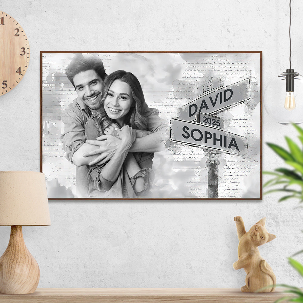 Personalized Custom Photo Horizontal Canvas - Gift For Husband Wife, Anniversary - Family Decor
