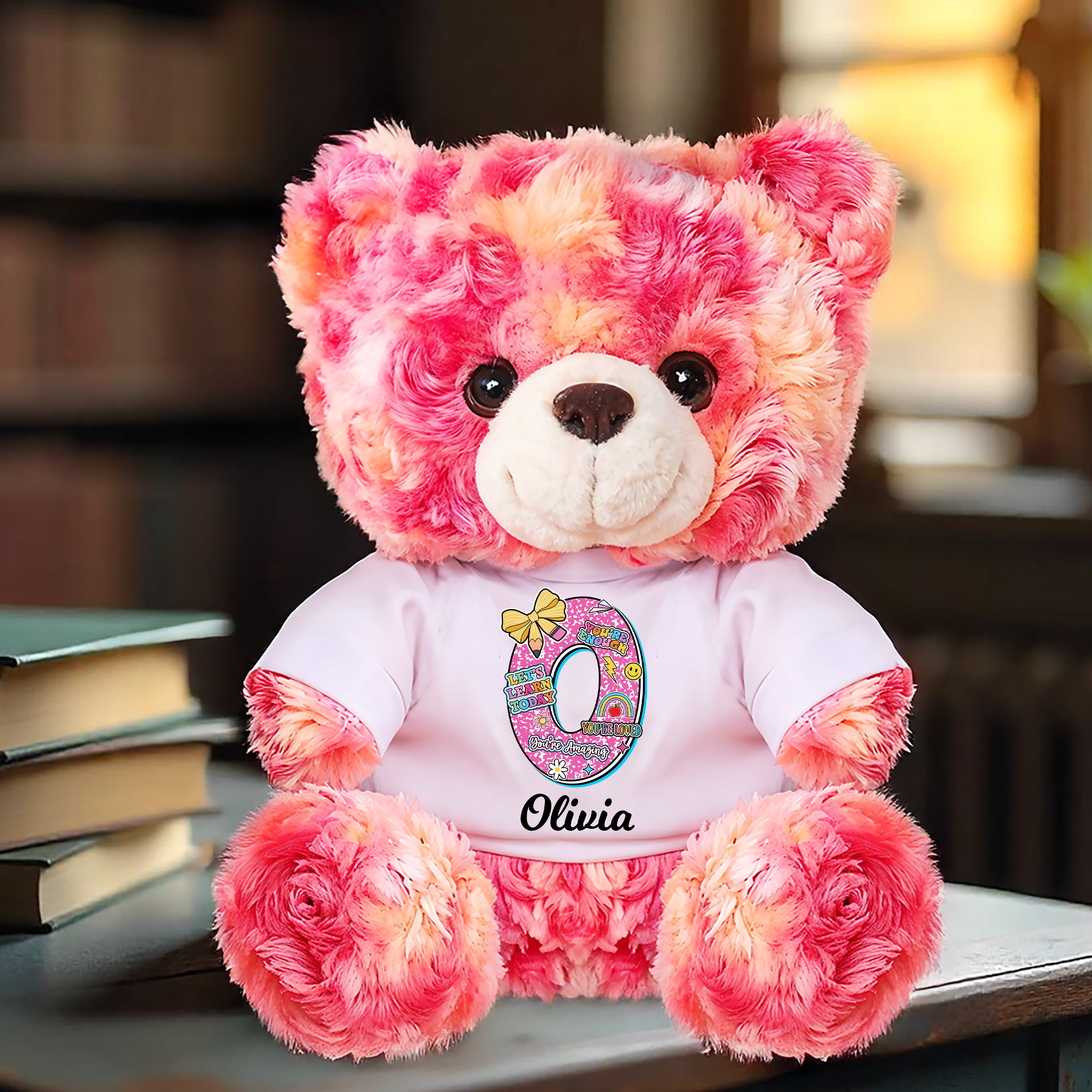 Gift for Teachers - Personalized Bear Plush - Custom Teacher Name Bear