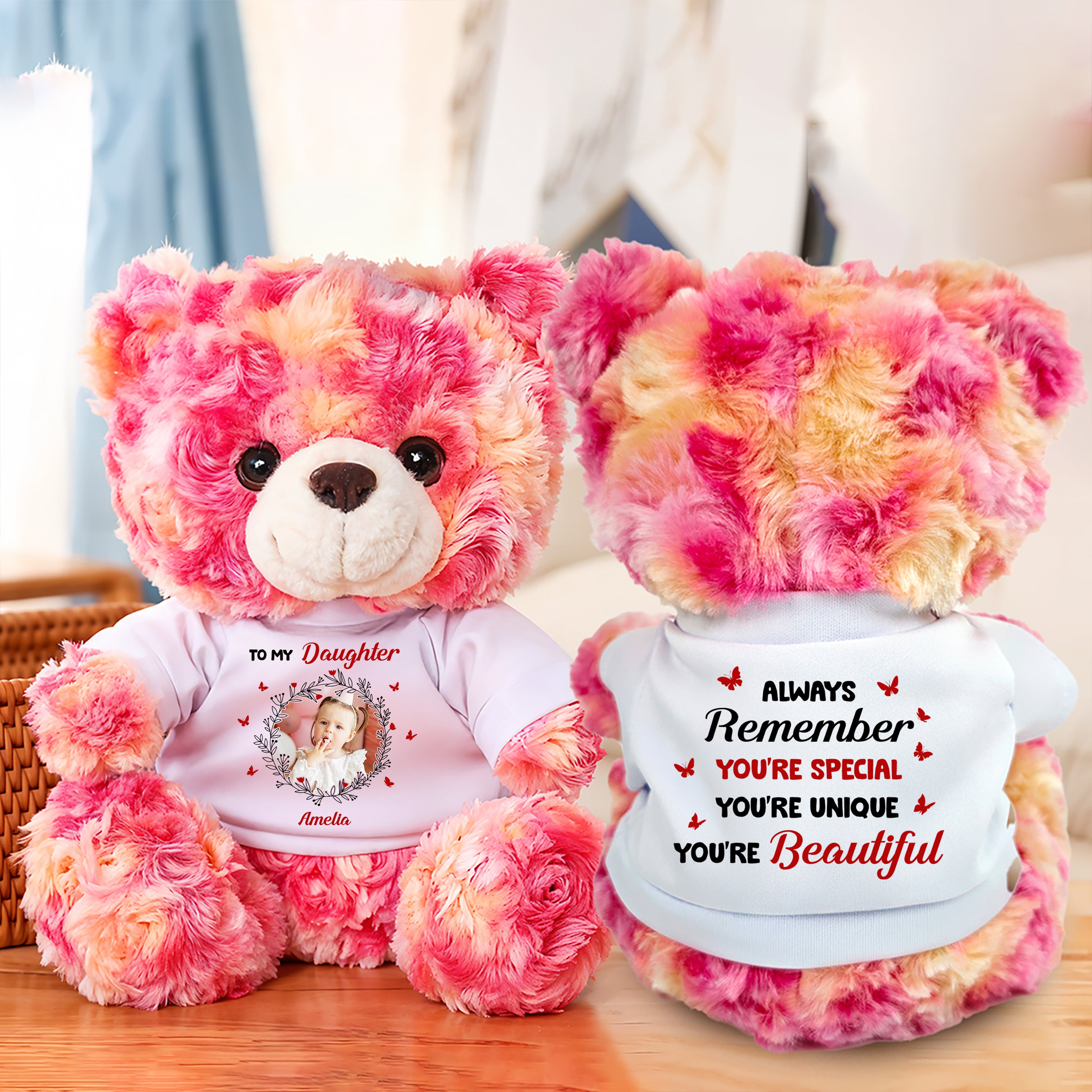 You Are Special - Personalized Bear Plush - Custom Name and Photo Teddy Bear