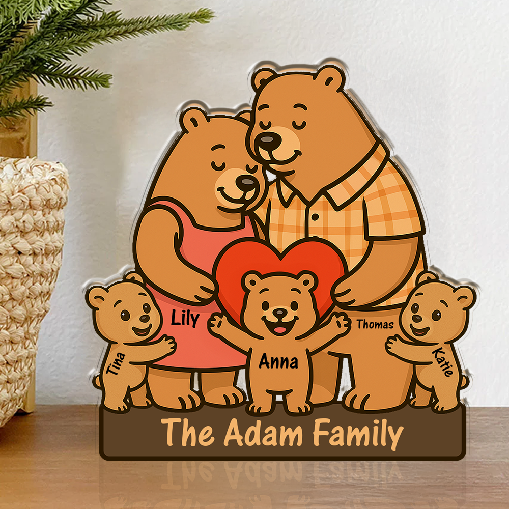 Love Bear Family - Personalized Custom Shaped Acrylic Plaque