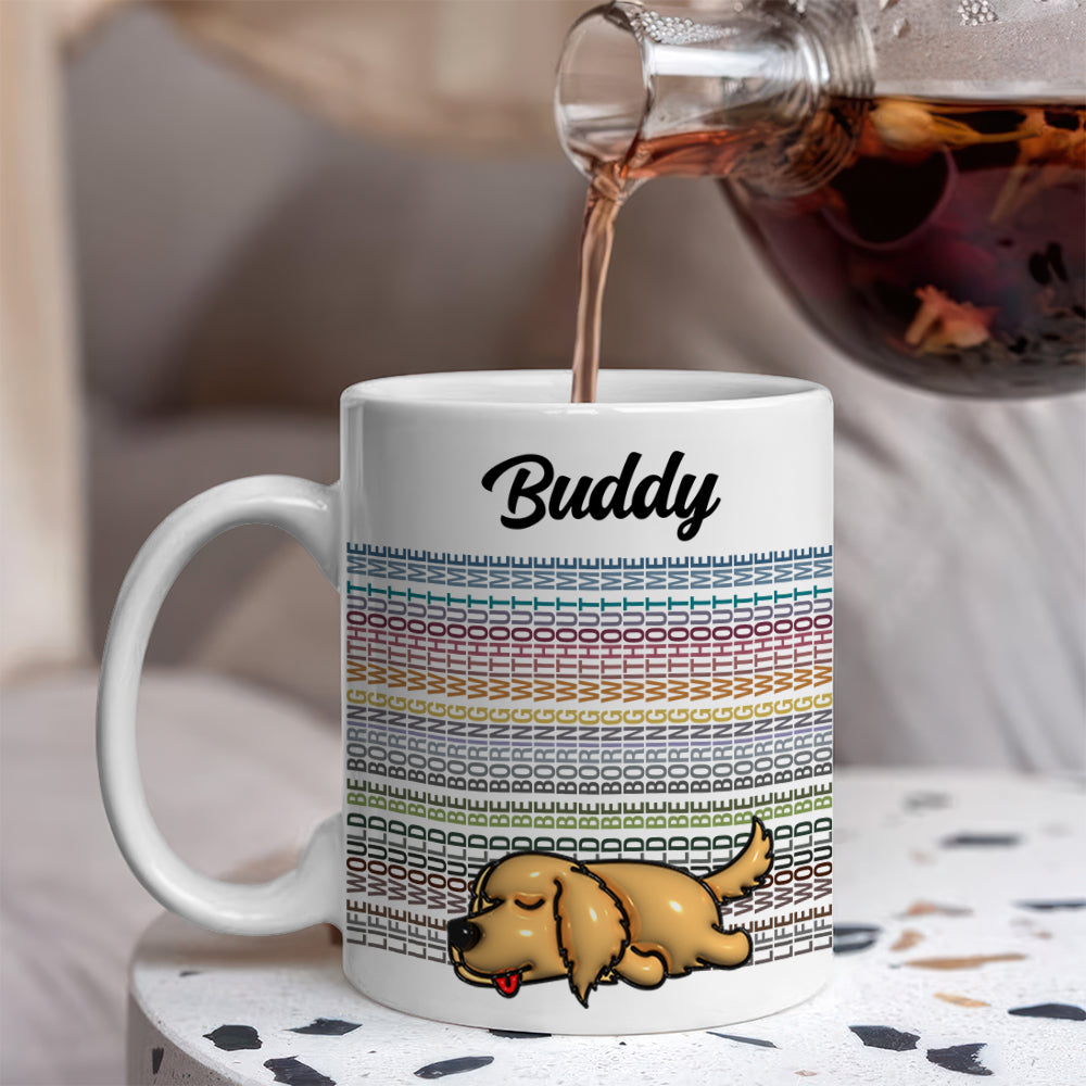 Custom Name and Dog 3D Art - Pet Lover Gift - Personalized Custom Mug