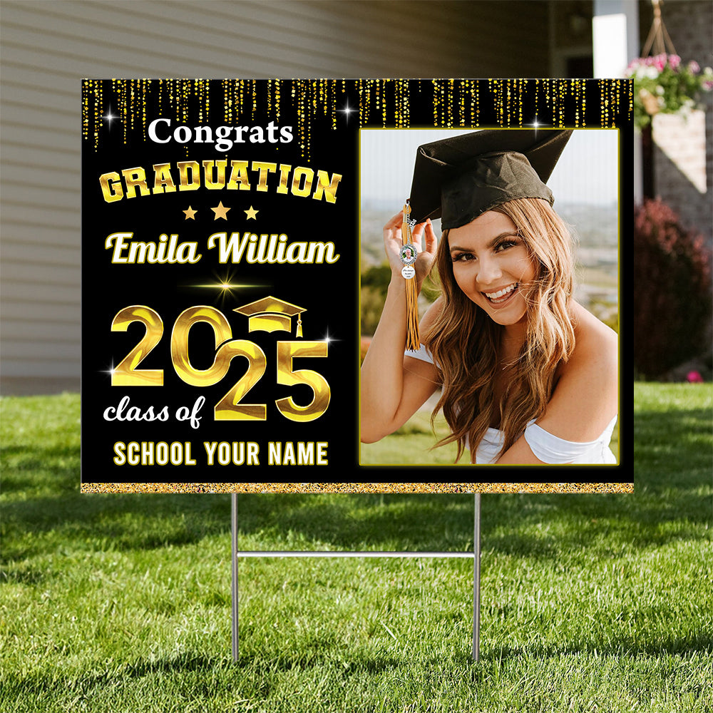 Custom 2025 Graduation Lawn Sign, Personalized Grad Gift & Outdoor Celebration Decor