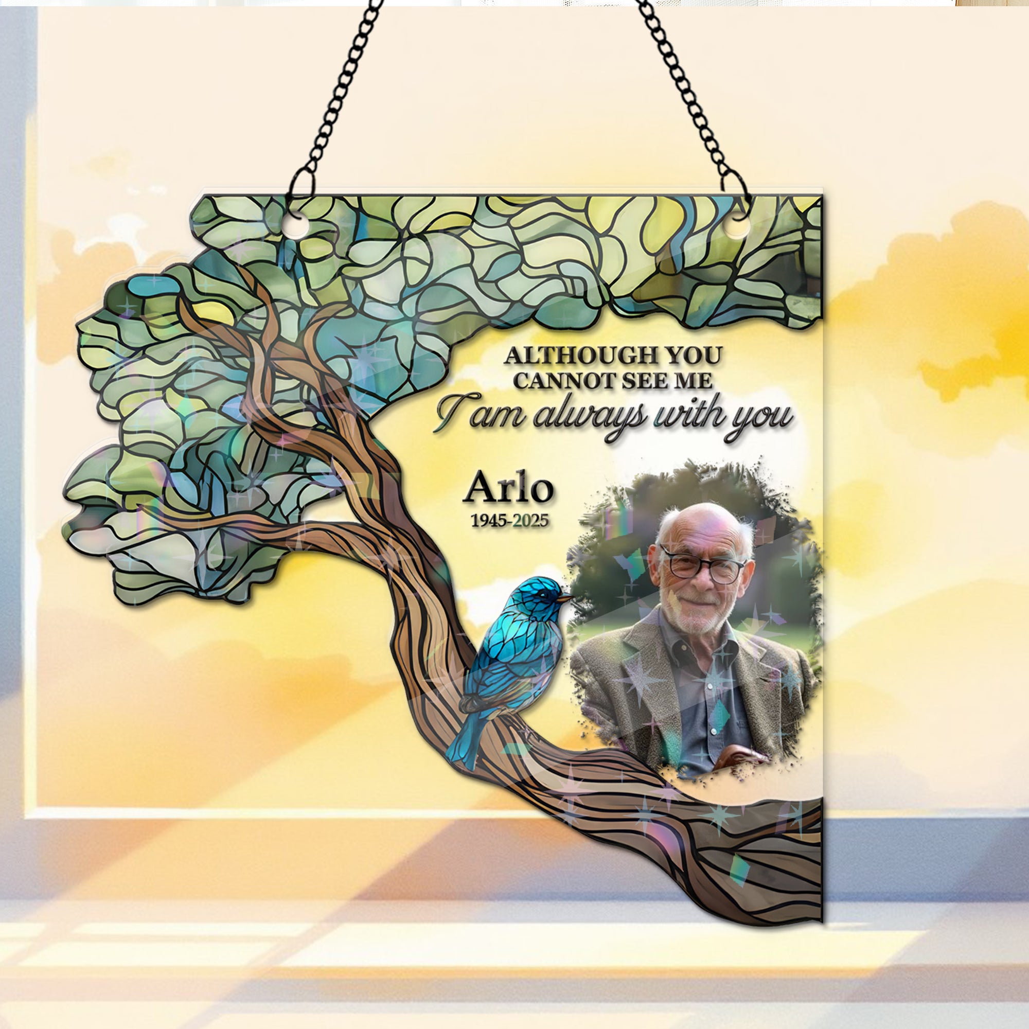 I'm Always With You - Custom Name and Photo Hologram Ornament - Memorial Gift