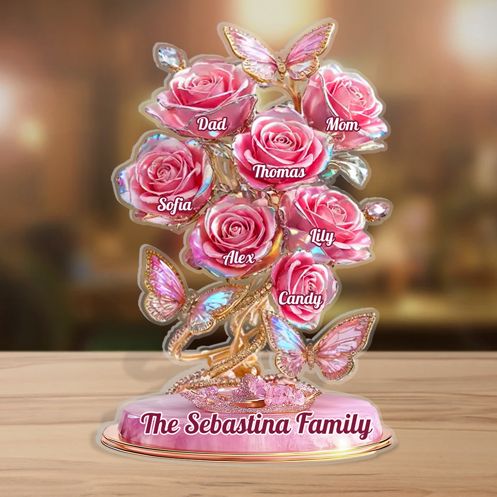 Our Family Flower - Personalized Custom Shaped Acrylic Plaque