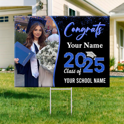 Neon Class Of 2025 Lawn Sign, Personalized Graduation Lawn Sign, Graduation Gift