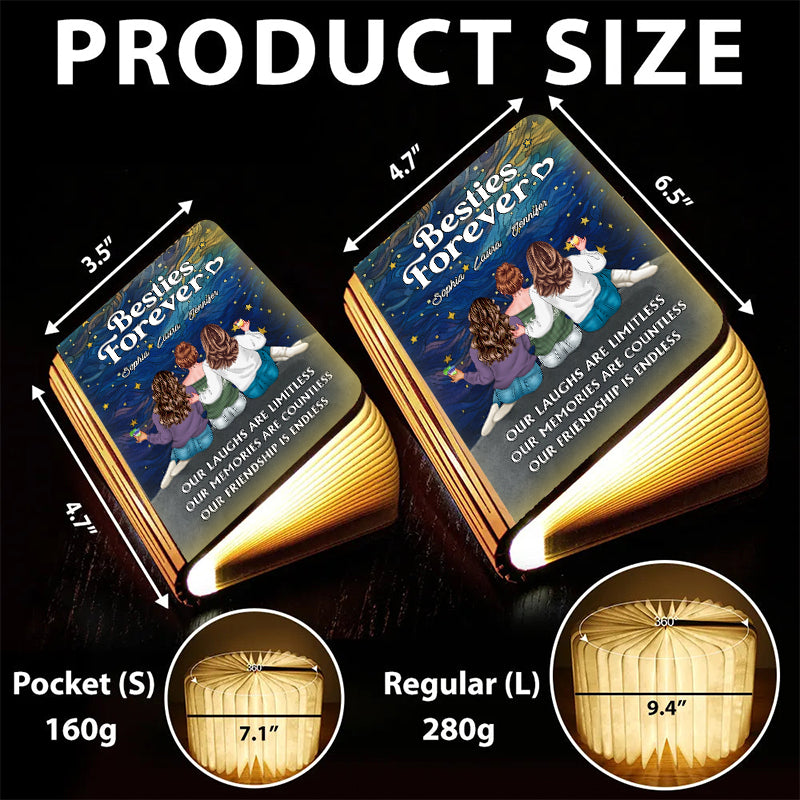 Besties Forever - Personalized Book Lamp - Christmas Gift