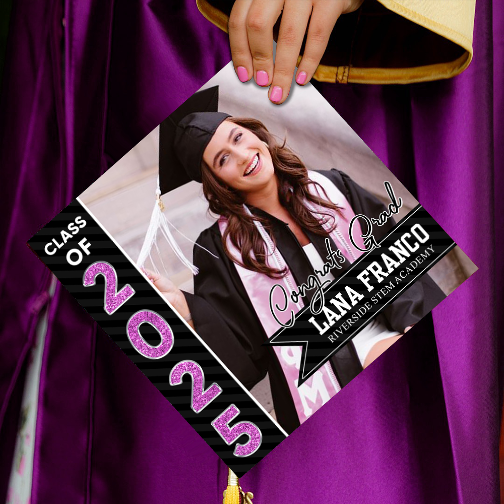 Personalized Class Of 2025 Photo Graduation Cap Topper, Decorations For Grad Cap