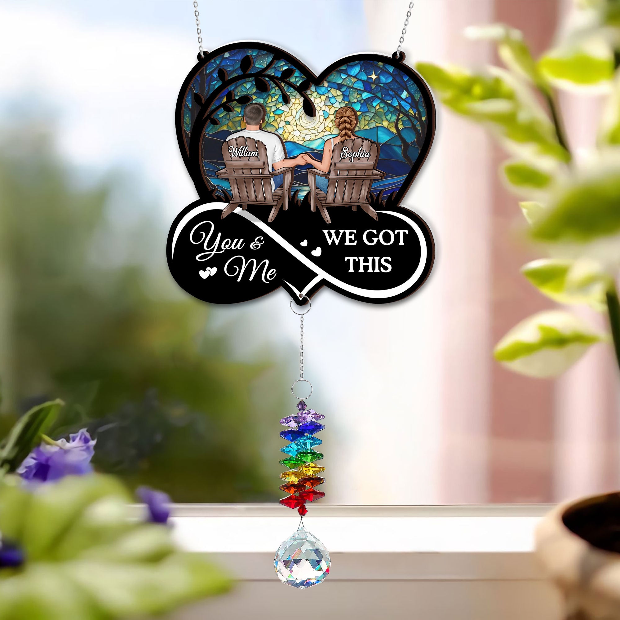 I Am Always With You - Ornament Hanging Piece With Crystal Charm