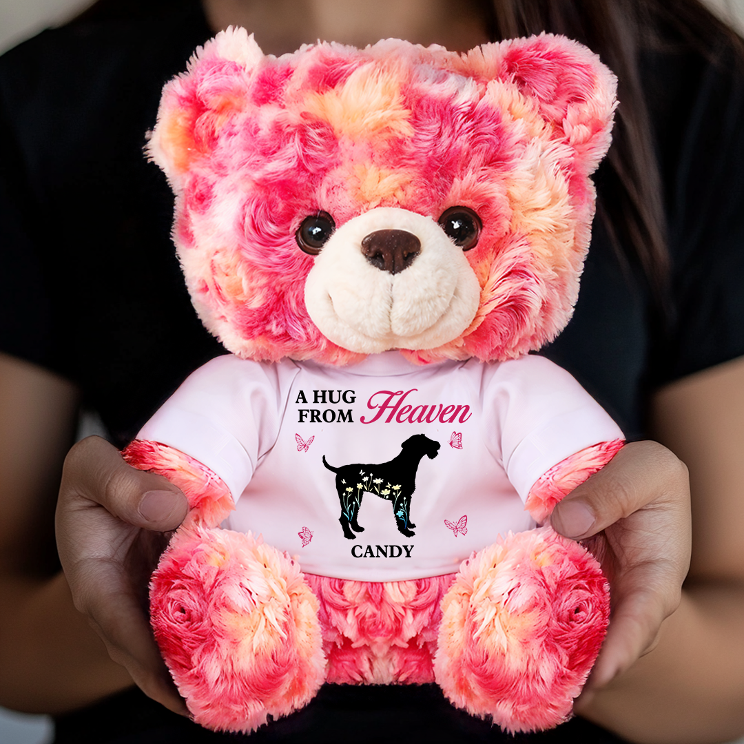 Snuggle This Bear and Think of Me - Personalized Pet Memorial Bear Plush - Pet Memorial Gift