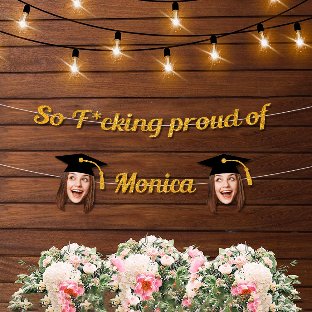 So F*cking Proud Of Graduation Party Decor – Personalized Alphabet Letters Bunting
