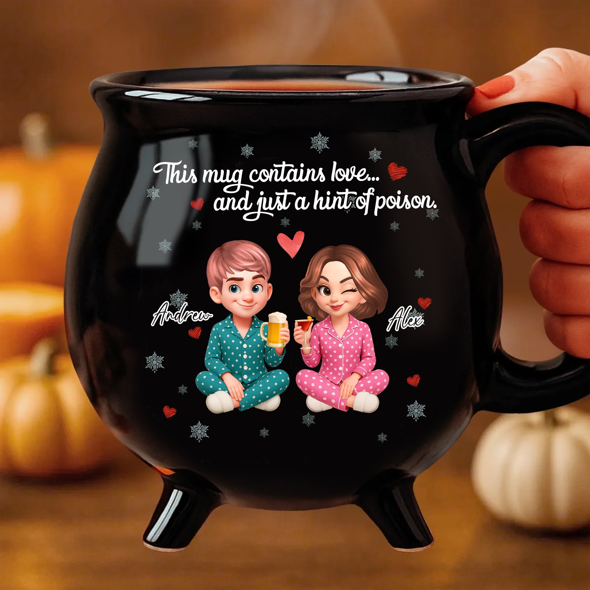 Love and Poison - Personalized Ceramic Cauldron Coffee Mug - Couple Gift
