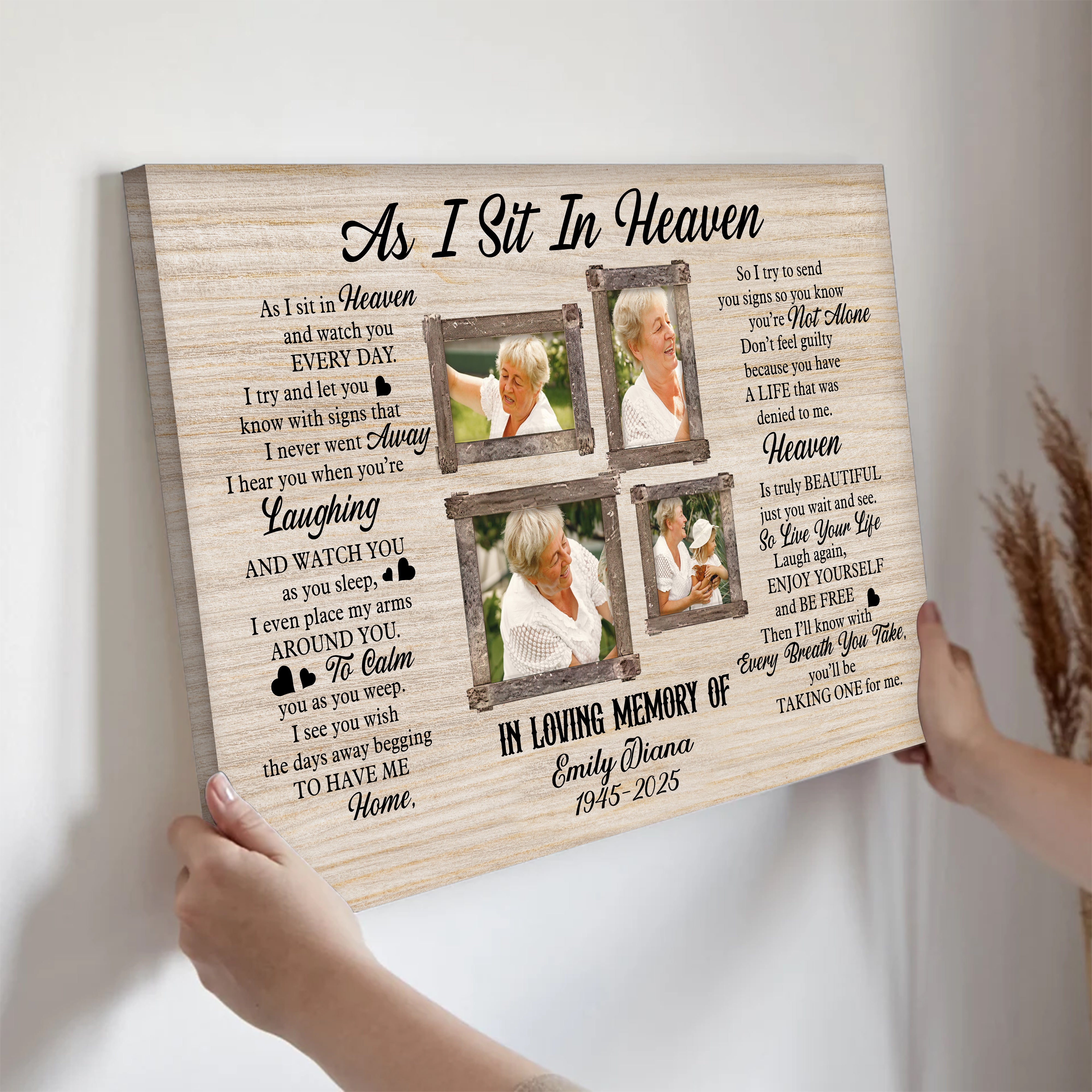 As I Sit In Heaven - Custom Name and Photo - Personalized Canvas Print - Family Decor