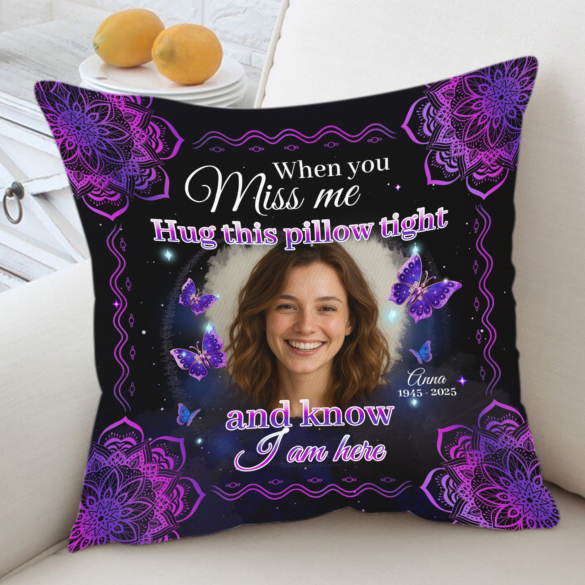 I Will Carry You With Me - Custom Name and Photo - Personalized Pet Memorial Pillow