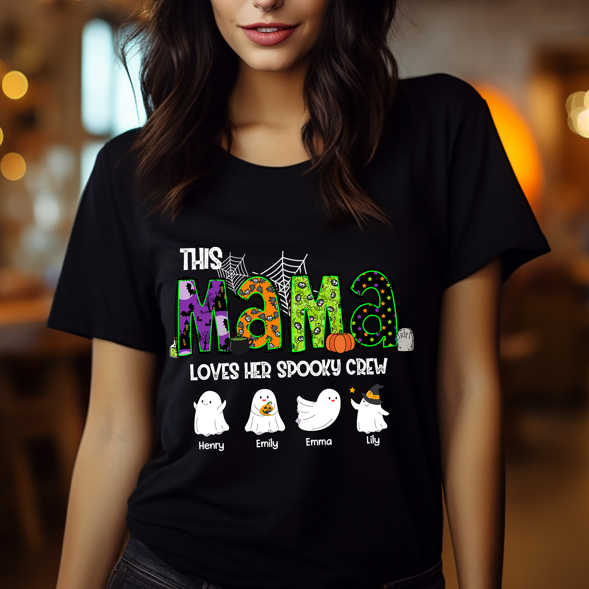 Spooky Crew- Custom Name Shirt - Personalized Shirt Custom T-shirt - Halloween Shirt for Mom