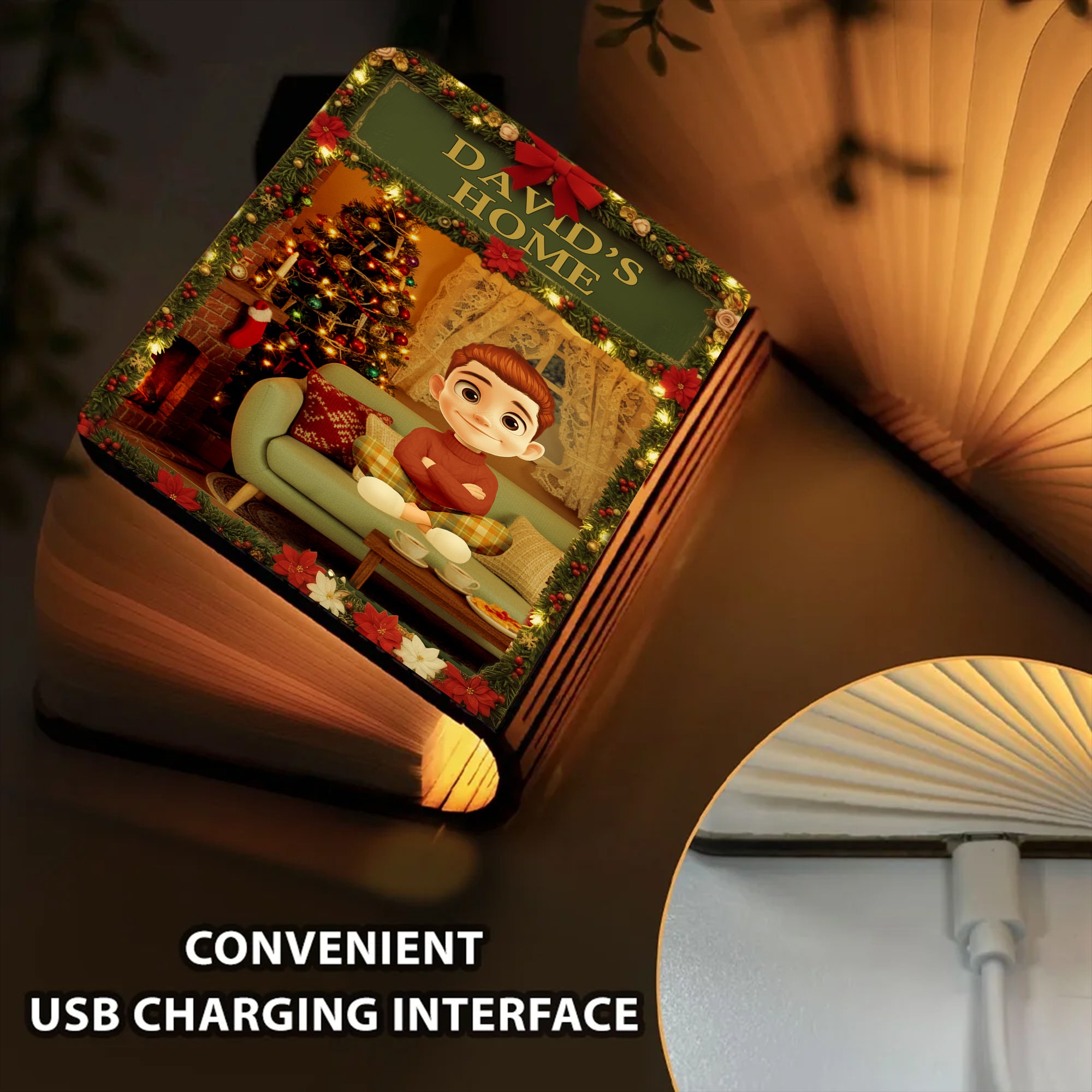 My Home - Personalized Book Lamp - Christmas Gift