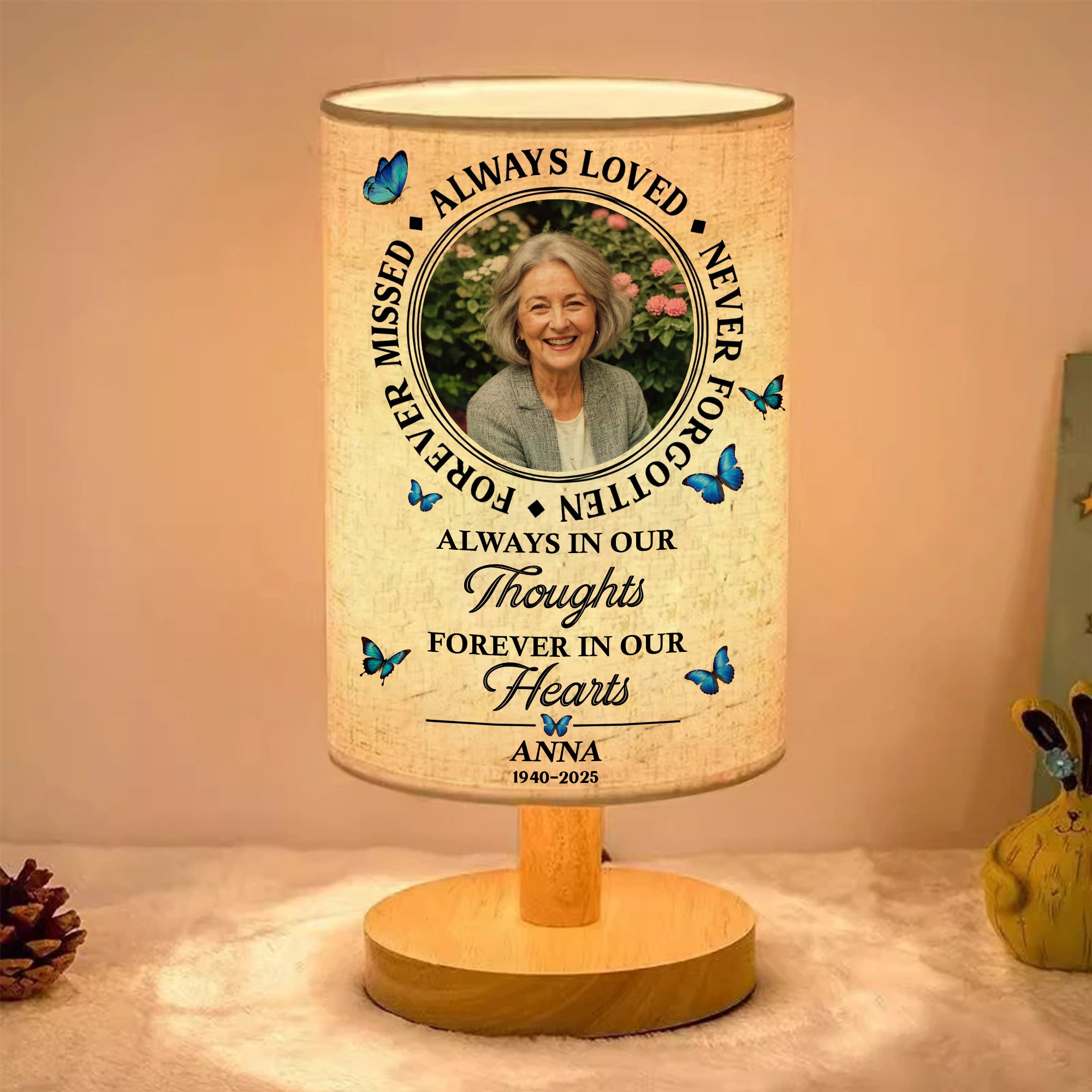 Custom Photo When You Miss Me Have No Fear Memorial - Personalized Fabric Lamp